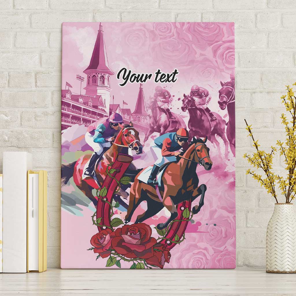 Personalized Kentucky Horse Race Canvas Wall Art Pink Out Party
