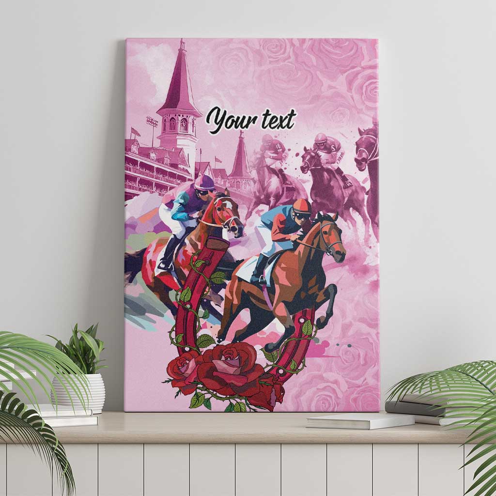 Personalized Kentucky Horse Race Canvas Wall Art Pink Out Party