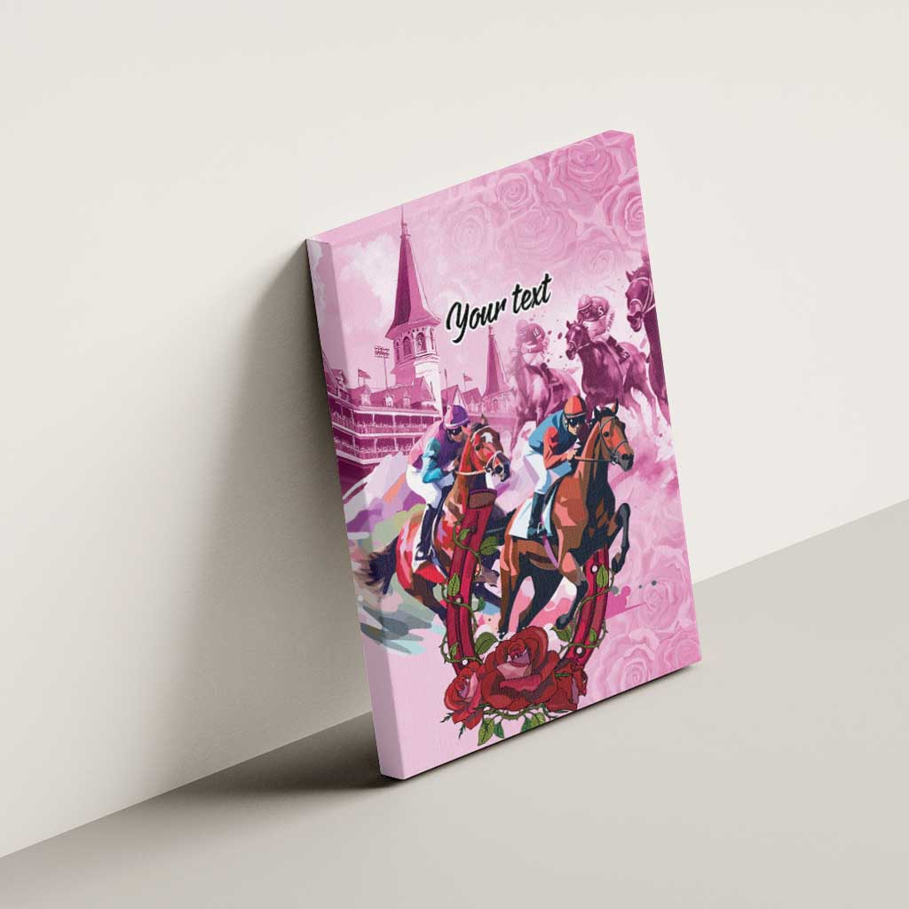 Personalized Kentucky Horse Race Canvas Wall Art Pink Out Party