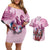 Personalized Kentucky Horse Race Couples Matching Off Shoulder Short Dress and Hawaiian Shirt Pink Out Party