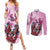 Personalized Kentucky Horse Race Couples Matching Summer Maxi Dress and Long Sleeve Button Shirt Pink Out Party