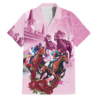Personalized Kentucky Horse Race Family Matching Mermaid Dress and Hawaiian Shirt Pink Out Party