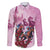 Personalized Kentucky Horse Race Family Matching Off Shoulder Short Dress and Hawaiian Shirt Pink Out Party
