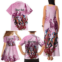 Personalized Kentucky Horse Race Family Matching Tank Maxi Dress and Hawaiian Shirt Pink Out Party