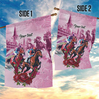 Personalized Kentucky Horse Race Garden Flag Pink Out Party