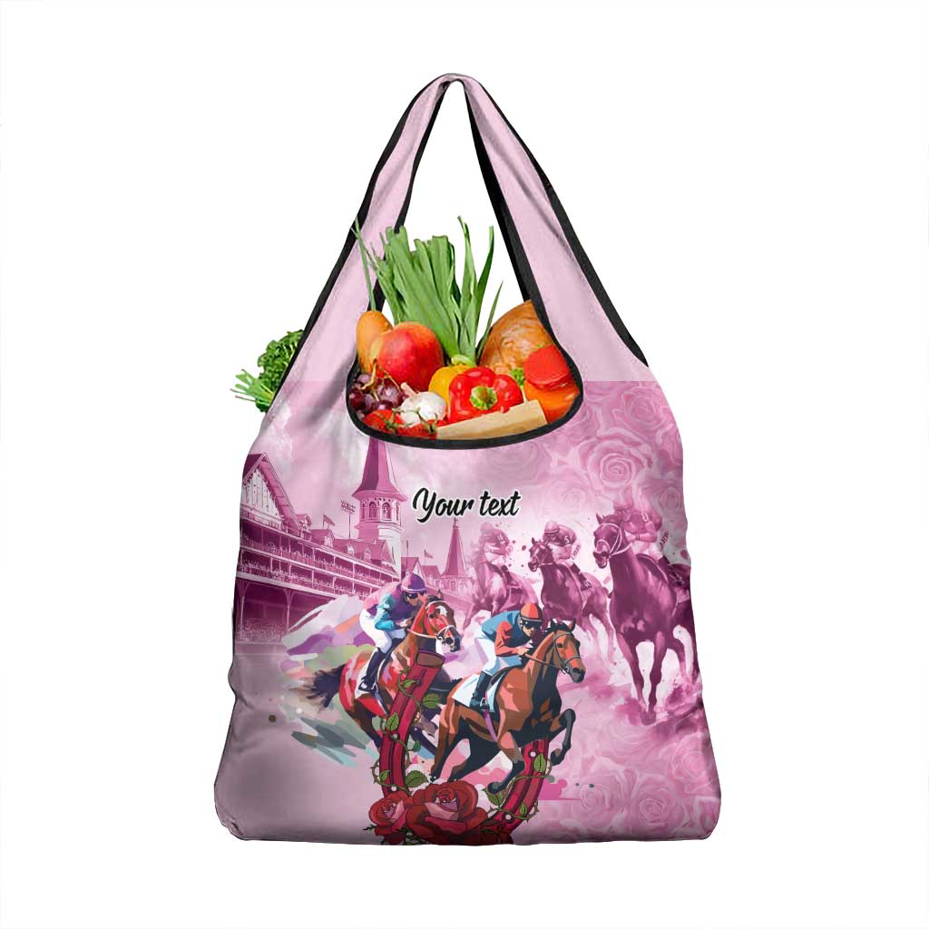 Personalized Kentucky Horse Race Grocery Bag Pink Out Party