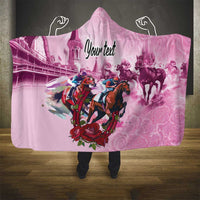 Personalized Kentucky Horse Race Hooded Blanket Pink Out Party