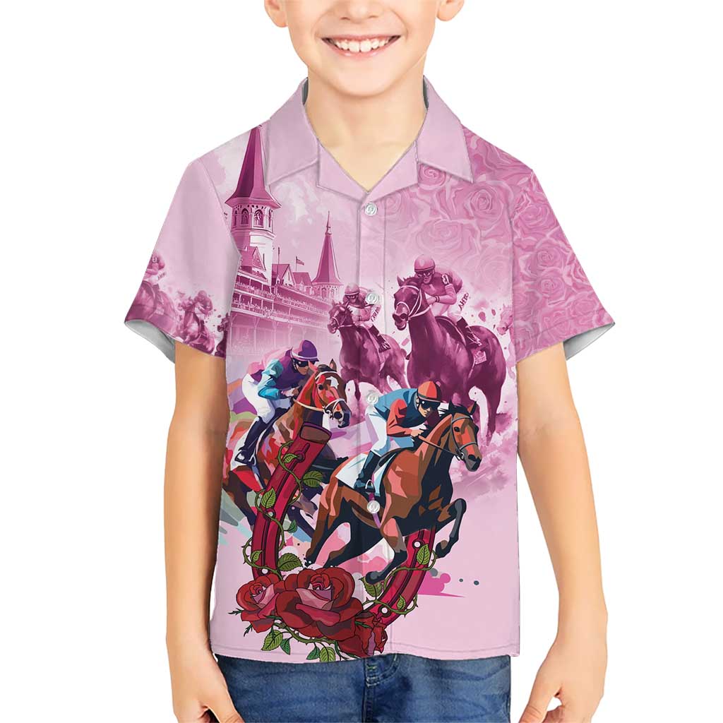Personalized Kentucky Horse Race Kid Hawaiian Shirt Pink Out Party