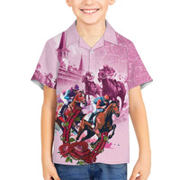 Personalized Kentucky Horse Race Kid Hawaiian Shirt Pink Out Party