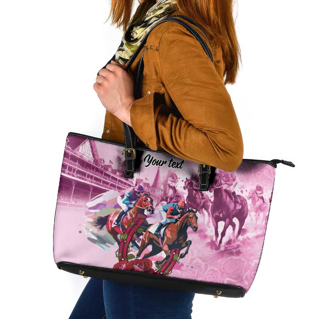 Personalized Kentucky Horse Race Leather Tote Bag Pink Out Party