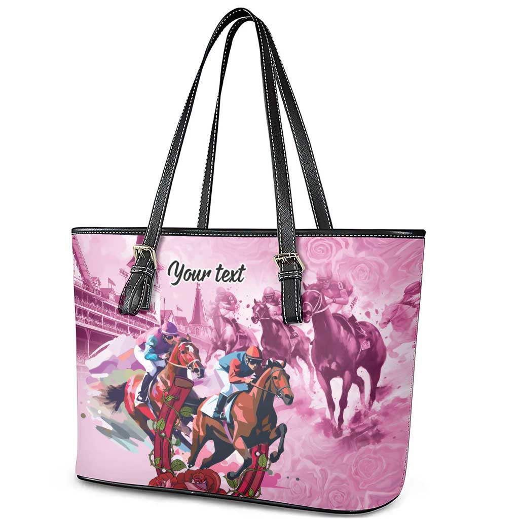 Personalized Kentucky Horse Race Leather Tote Bag Pink Out Party