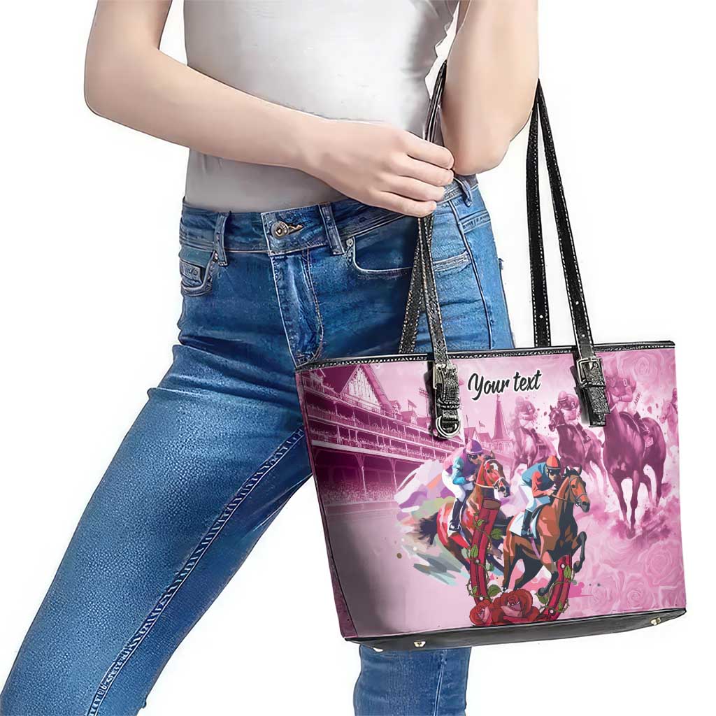 Personalized Kentucky Horse Race Leather Tote Bag Pink Out Party