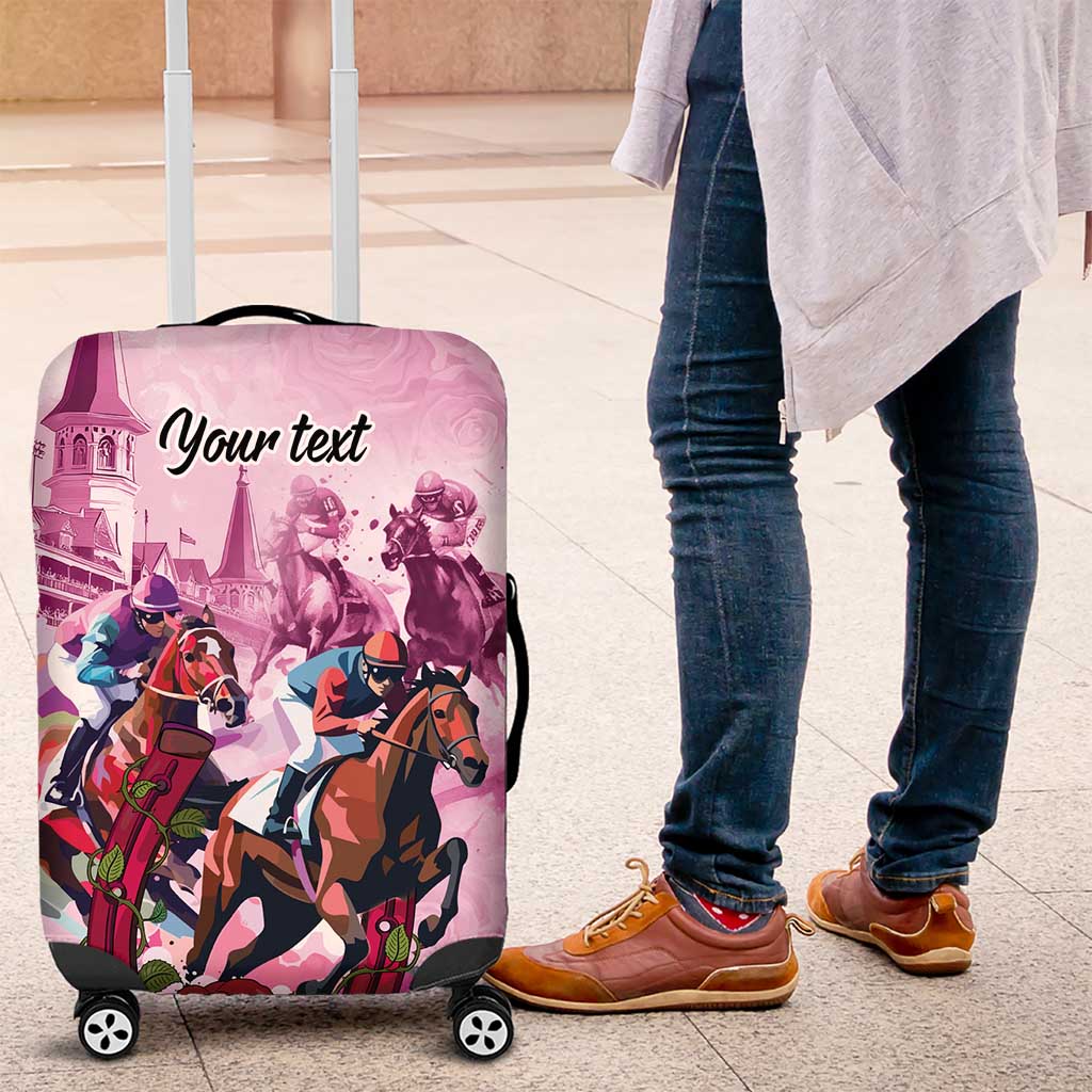 Personalized Kentucky Horse Race Luggage Cover Pink Out Party