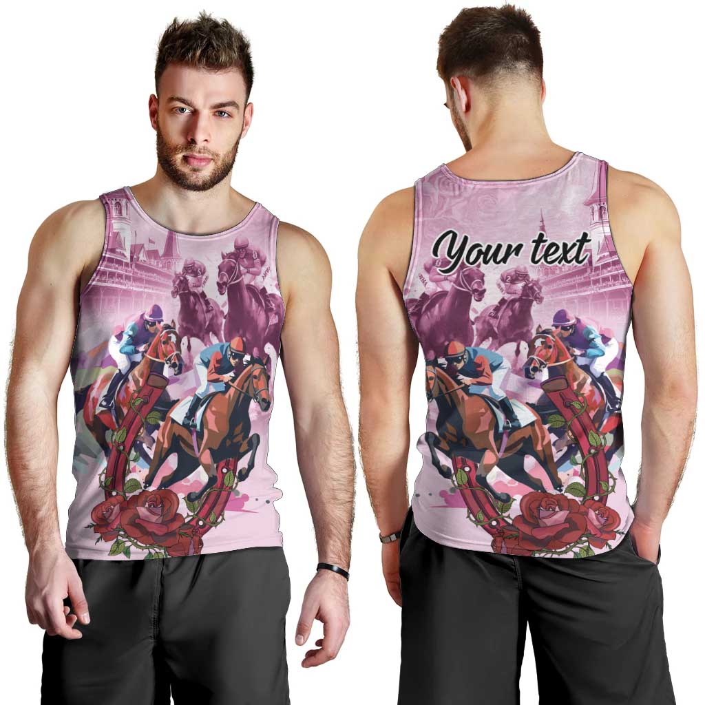 Personalized Kentucky Horse Race Men Tank Top Pink Out Party