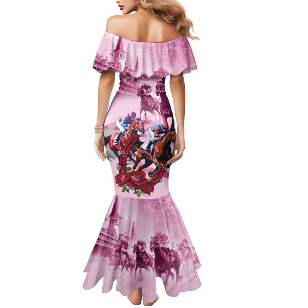 Personalized Kentucky Horse Race Mermaid Dress Pink Out Party
