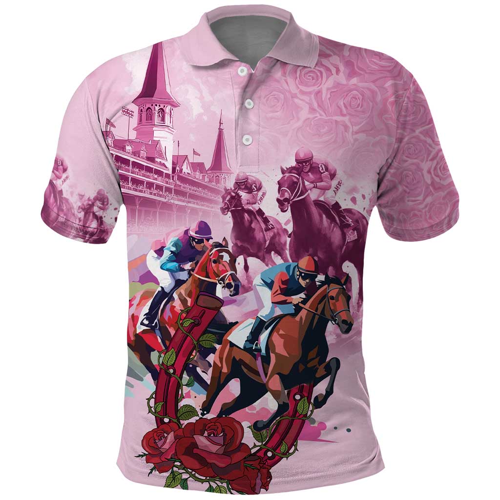 Personalized Kentucky Horse Race Polo Shirt Pink Out Party