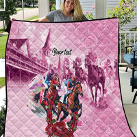 Personalized Kentucky Horse Race Quilt Pink Out Party