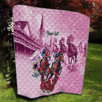 Personalized Kentucky Horse Race Quilt Pink Out Party