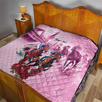 Personalized Kentucky Horse Race Quilt Pink Out Party