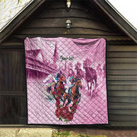 Personalized Kentucky Horse Race Quilt Pink Out Party