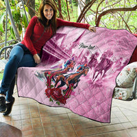 Personalized Kentucky Horse Race Quilt Pink Out Party
