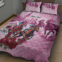 Personalized Kentucky Horse Race Quilt Bed Set Pink Out Party