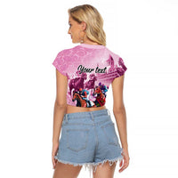 Personalized Kentucky Horse Race Raglan Cropped T Shirt Pink Out Party