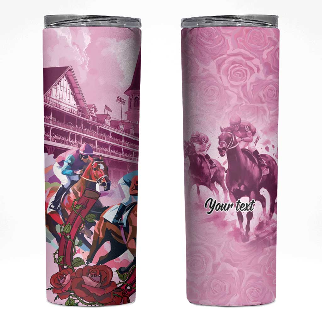 Personalized Kentucky Horse Race Skinny Tumbler Pink Out Party