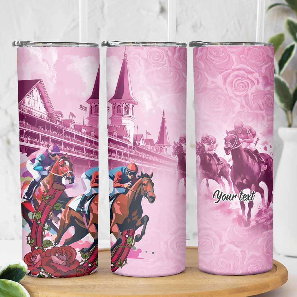 Personalized Kentucky Horse Race Skinny Tumbler Pink Out Party