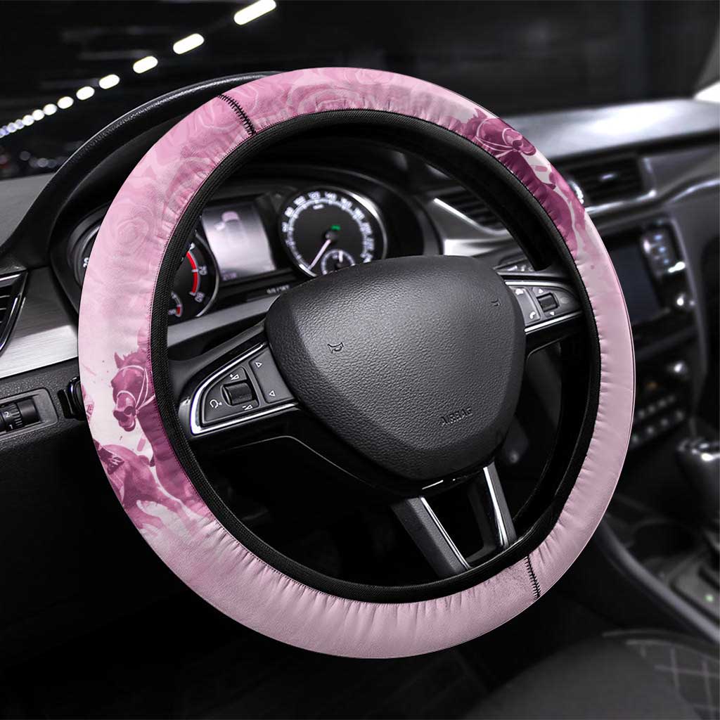 Kentucky Horse Race Steering Wheel Cover Pink Out Party