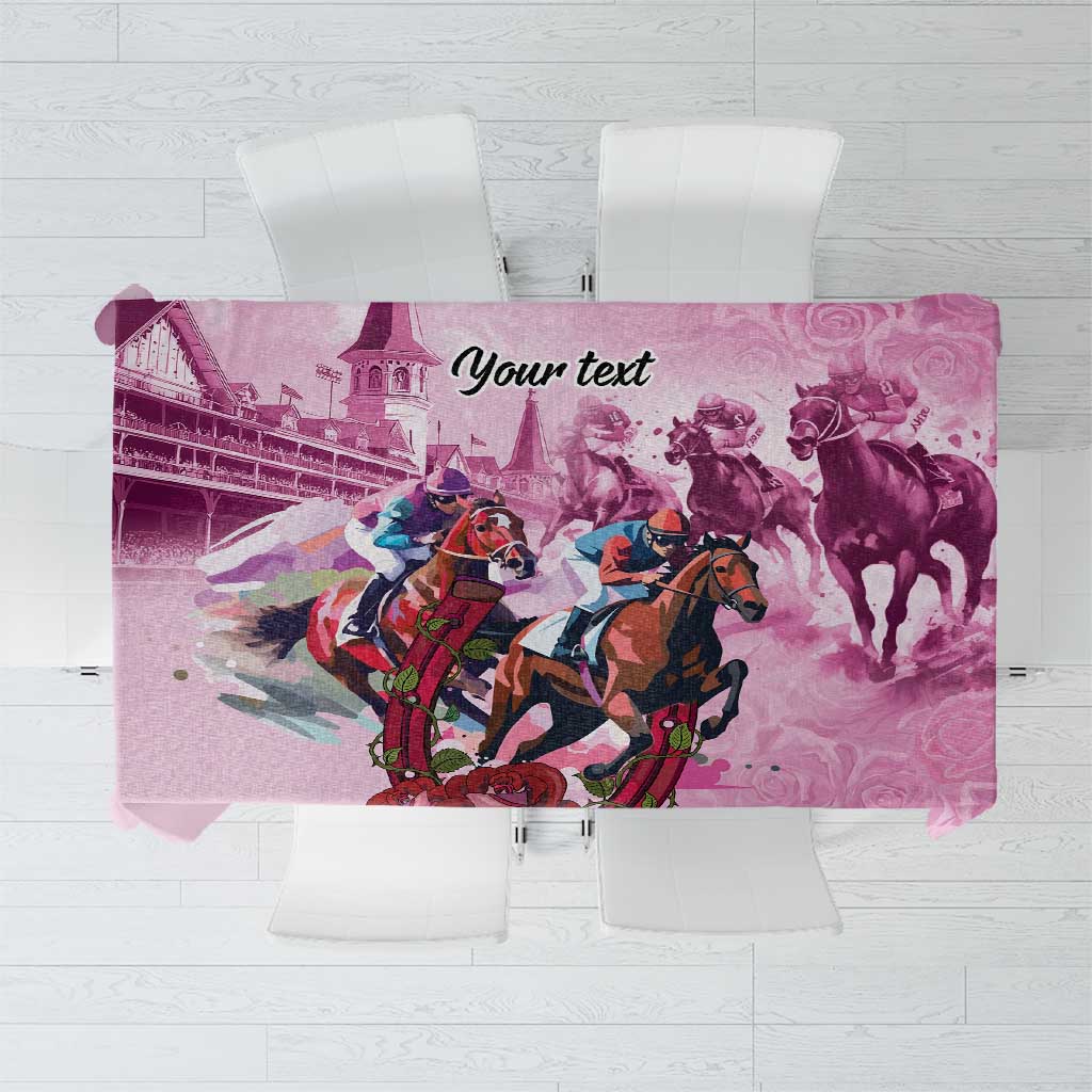 Personalized Kentucky Horse Race Tablecloth Pink Out Party