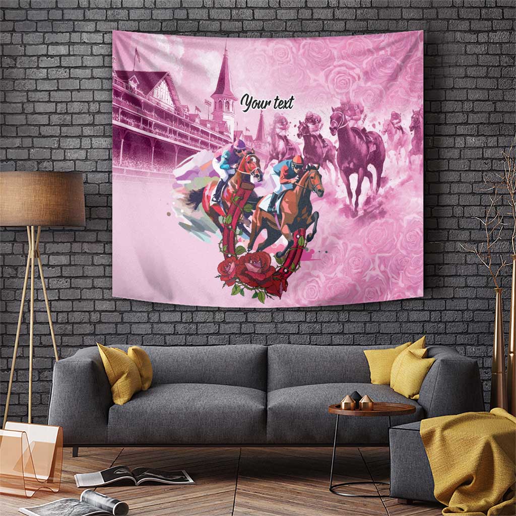 Personalized Kentucky Horse Race Tapestry Pink Out Party