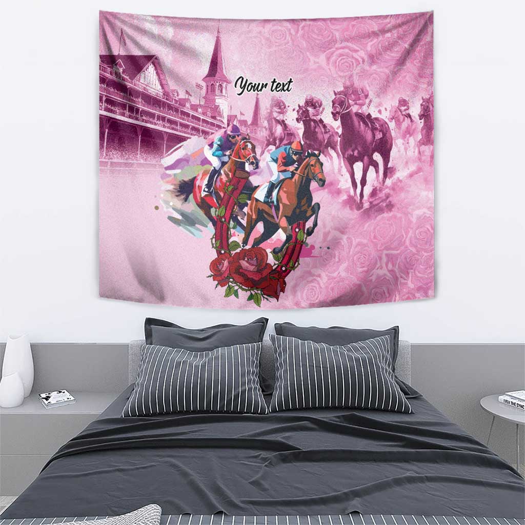 Personalized Kentucky Horse Race Tapestry Pink Out Party