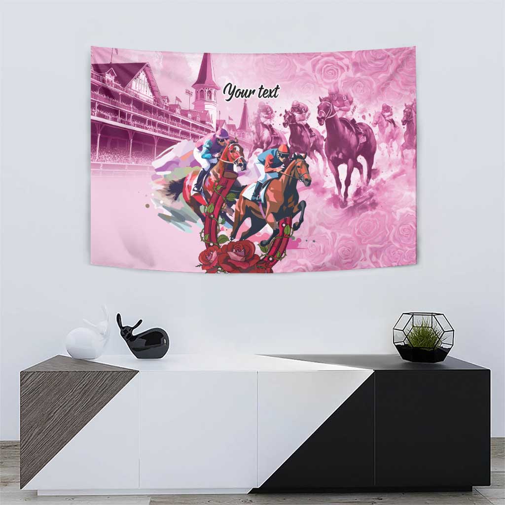 Personalized Kentucky Horse Race Tapestry Pink Out Party