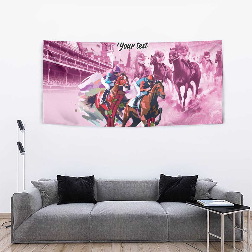 Personalized Kentucky Horse Race Tapestry Pink Out Party