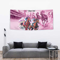 Personalized Kentucky Horse Race Tapestry Pink Out Party