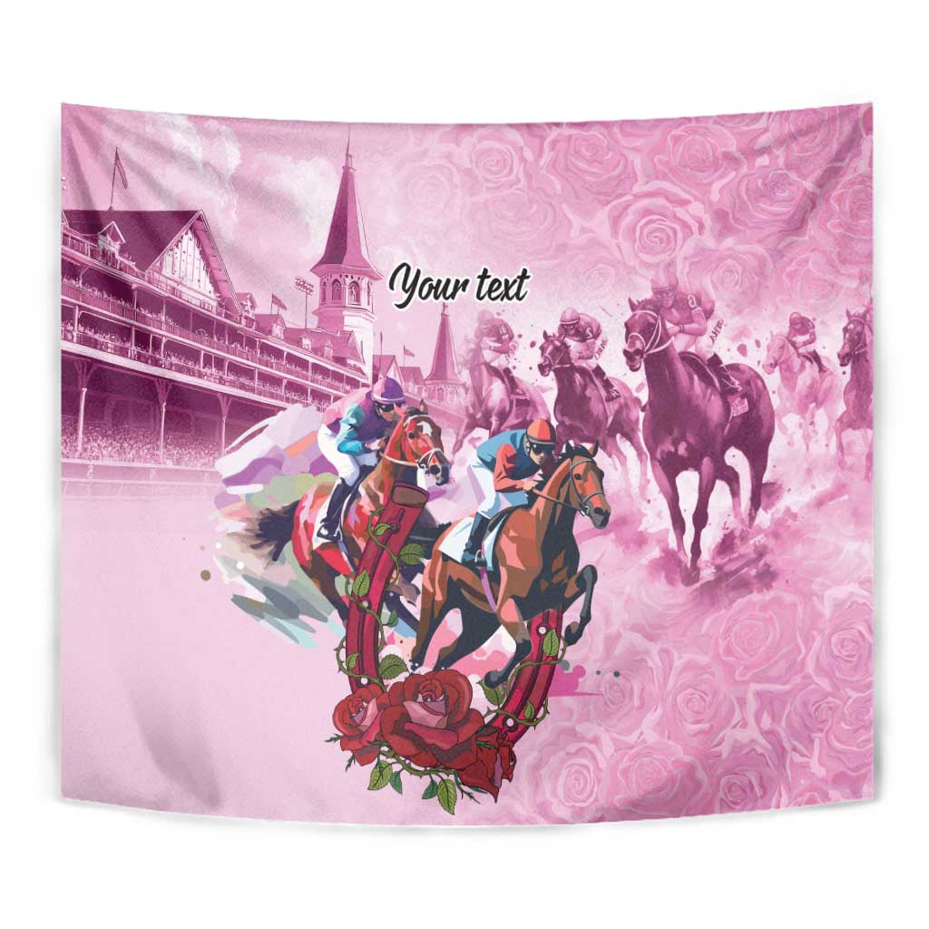 Personalized Kentucky Horse Race Tapestry Pink Out Party