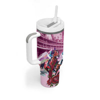 Personalized Kentucky Horse Race Tumbler With Handle Pink Out Party