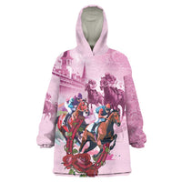 Personalized Kentucky Horse Race Wearable Blanket Hoodie Pink Out Party