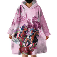 Personalized Kentucky Horse Race Wearable Blanket Hoodie Pink Out Party