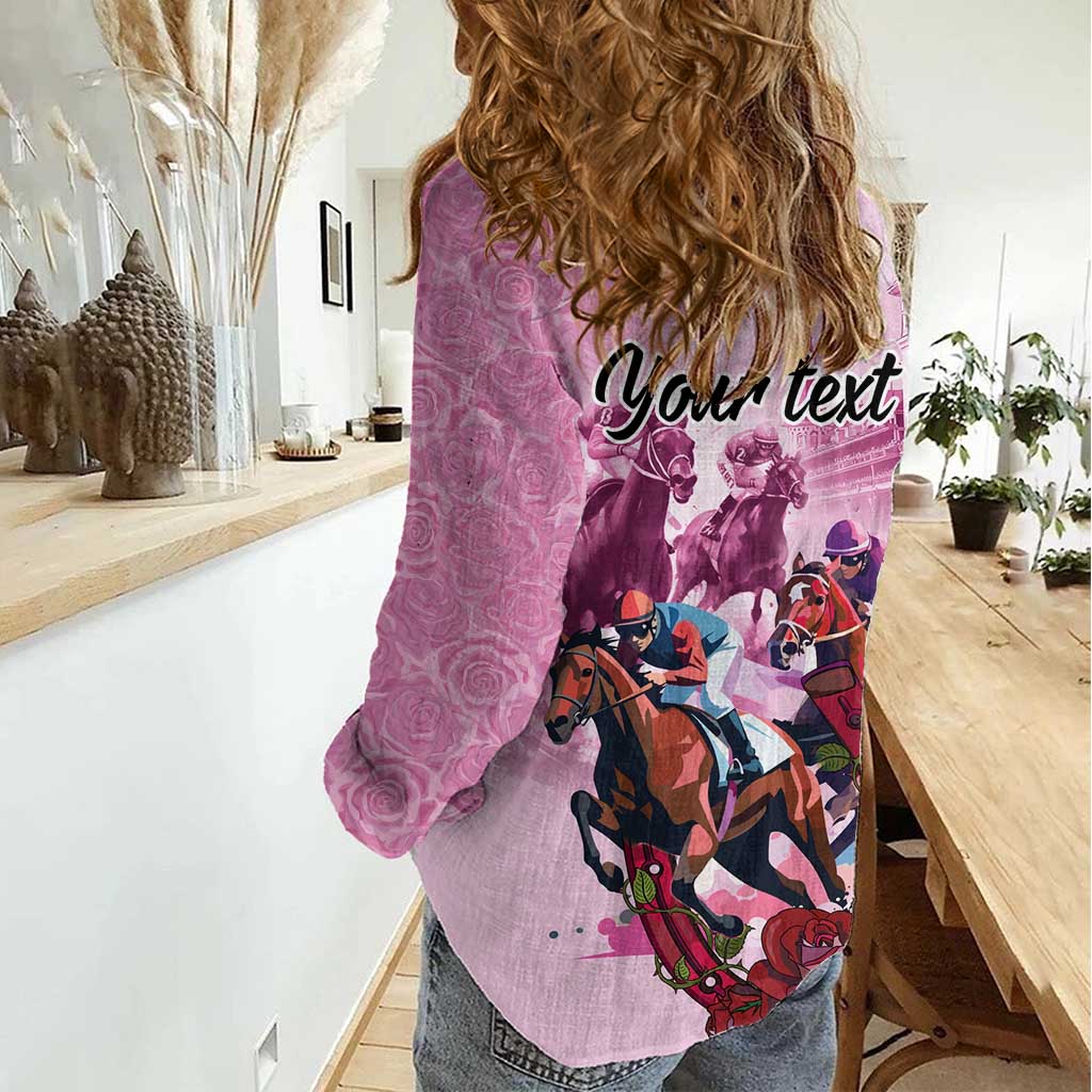 Personalized Kentucky Horse Race Women Casual Shirt Pink Out Party