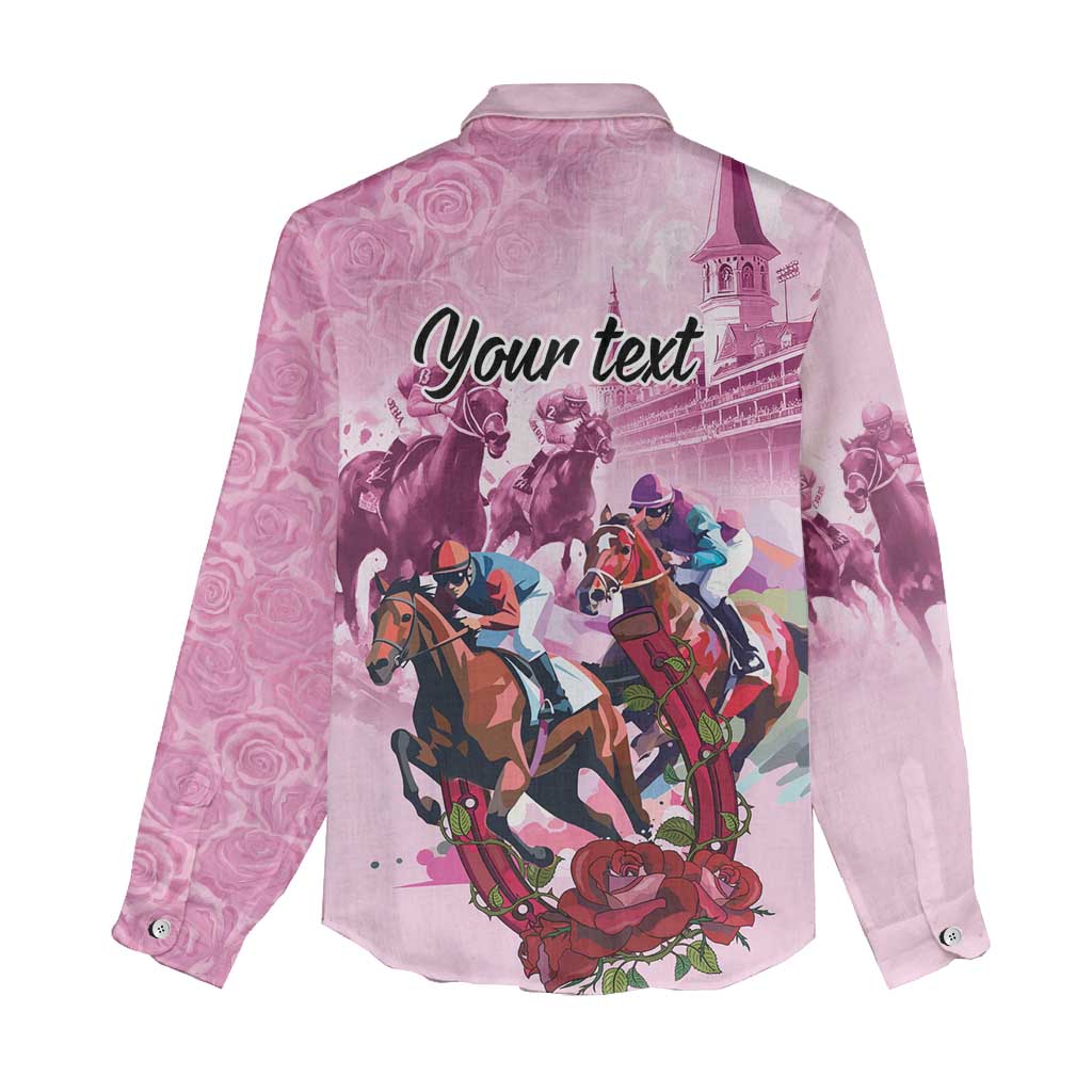Personalized Kentucky Horse Race Women Casual Shirt Pink Out Party