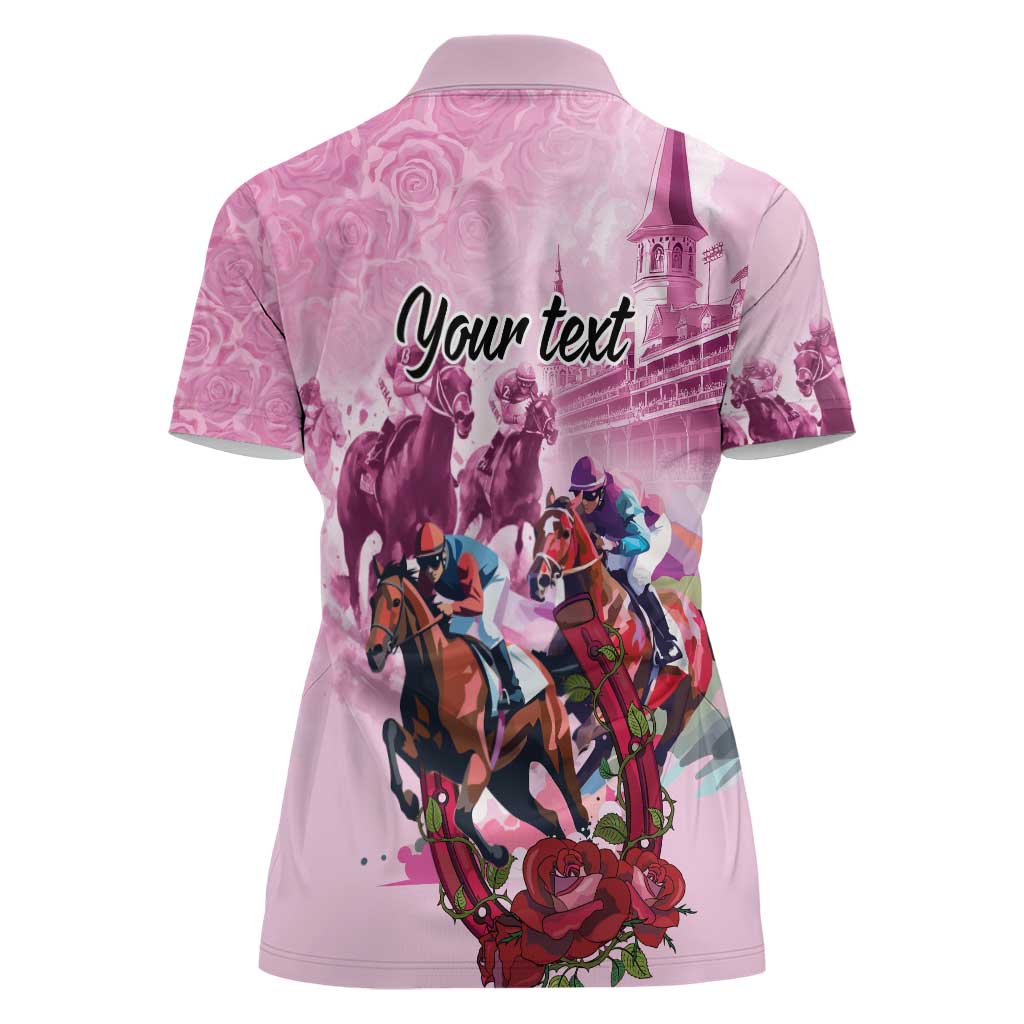 Personalized Kentucky Horse Race Women Polo Shirt Pink Out Party