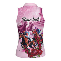 Personalized Kentucky Horse Race Women Sleeveless Polo Shirt Pink Out Party