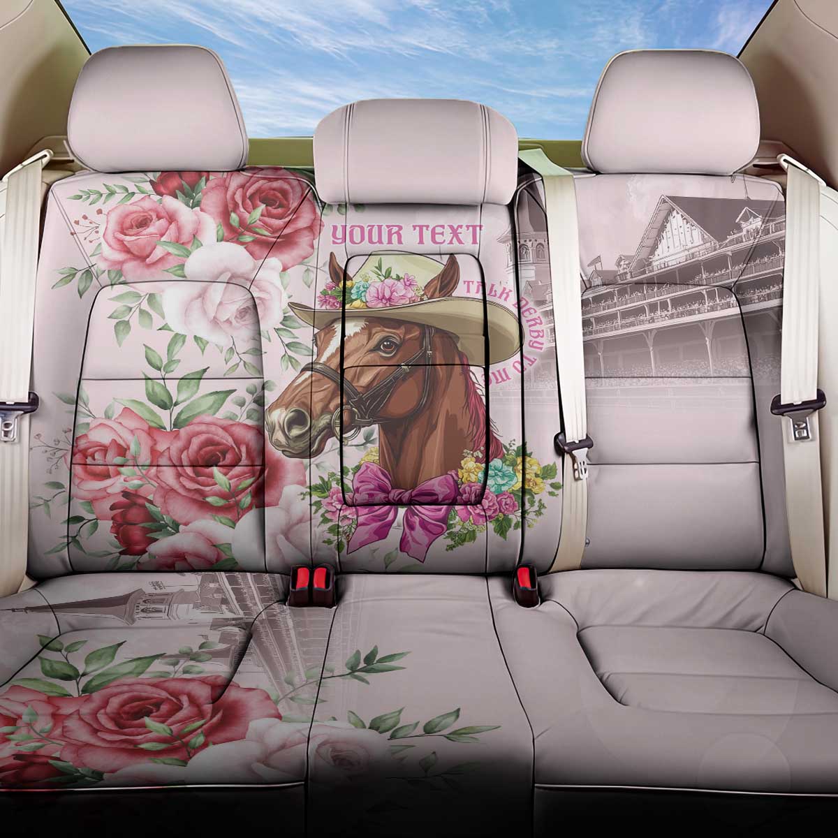 Personalized Kentucky Horse Race Back Car Seat Cover Talk Derby To Me Derby Horse