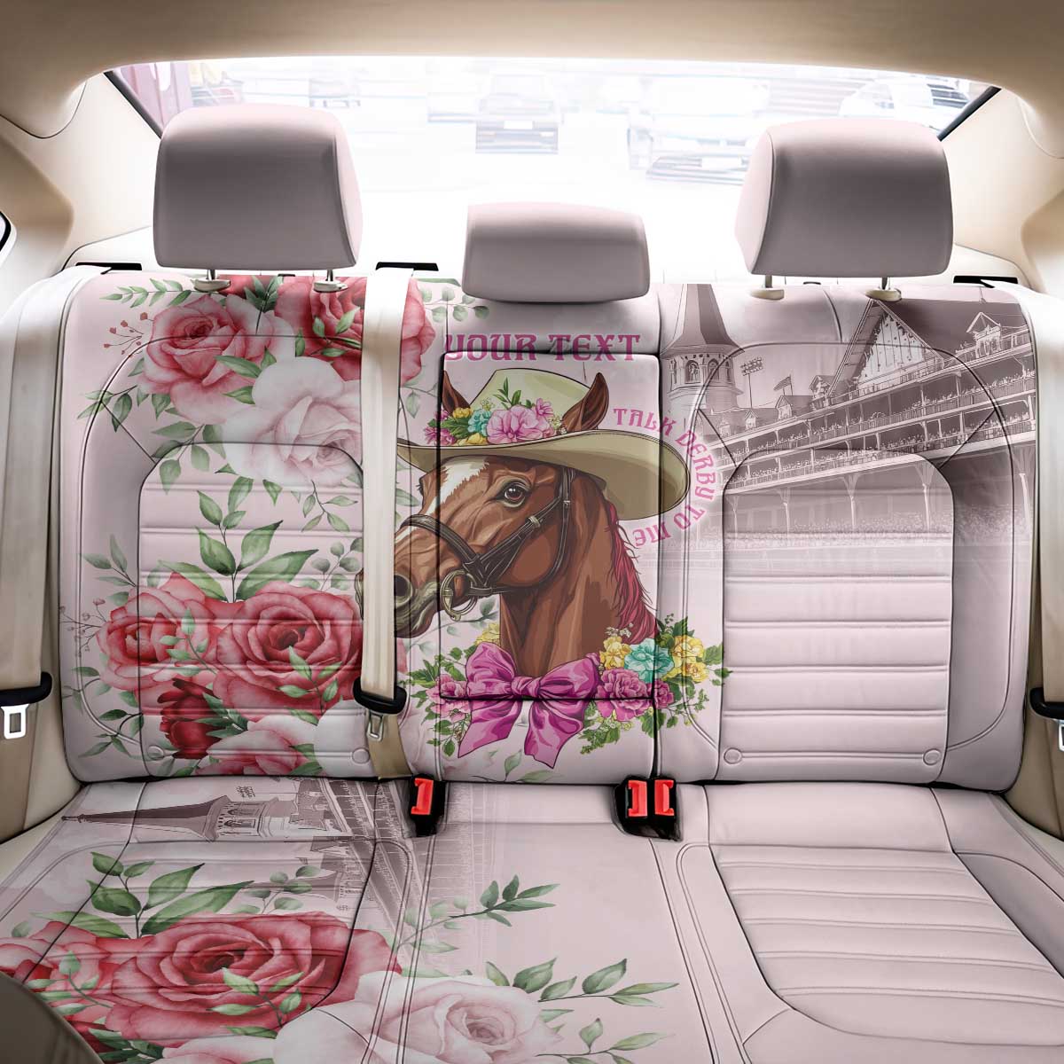 Personalized Kentucky Horse Race Back Car Seat Cover Talk Derby To Me Derby Horse