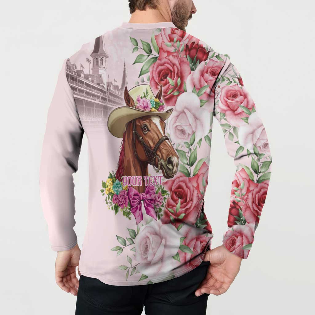 Personalized Kentucky Horse Race Button Sweatshirt Talk Derby To Me Derby Horse