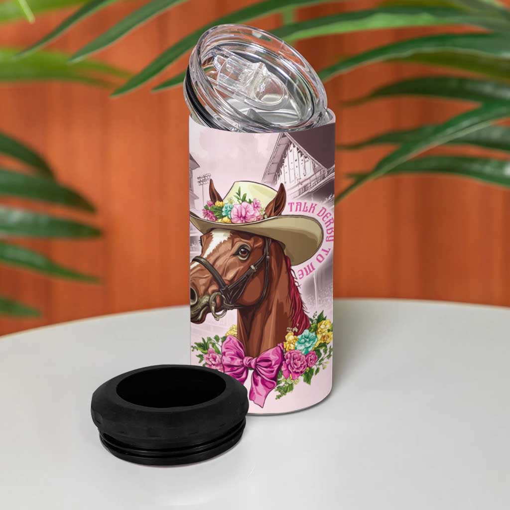 Personalized Kentucky Horse Race 4 in 1 Can Cooler Tumbler Talk Derby To Me Derby Horse