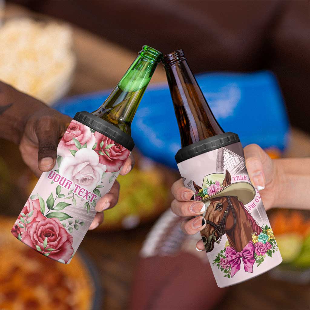 Personalized Kentucky Horse Race 4 in 1 Can Cooler Tumbler Talk Derby To Me Derby Horse