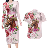 Personalized Kentucky Horse Race Couples Matching Long Sleeve Bodycon Dress and Hawaiian Shirt Talk Derby To Me Derby Horse
